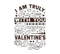 je suis vraiment amoureux de toi, joyeuse Saint-Valentin, typographie, design de la Saint-Valentin Stickers gravés 36x52.2cm Culture du tatouage Café