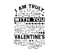 je suis vraiment amoureux de toi, joyeuse Saint-Valentin, typographie, design de la Saint-Valentin Stickers muraux 36x52.2cm Multicolore Noir