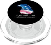 Je suis Vraiment Heureuse Parce Que J'adore cet Endroit (USA Love) PopSockets PopGrip pour MagSafe