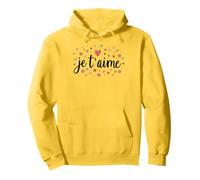 Je T’aime Romantic Design with Hearts and Roses Sweat à Capuche