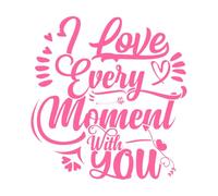 je t'aime à chaque instant avec toi design Stickers muraux 54.6x57.3cm Culture du tatouage Rose