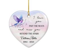 Je t'aime Au-Delà De La Lune Et Tu Me Manques Au-Delà des Étoiles. Pendentif De Noël Créatif Décoration De Noël A Suspendre avec Ficelle Ornement Suspendu pour Fête Maison Salon