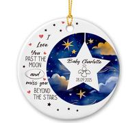 Je t'aime Au-Delà De La Lune Ornement Suspendu Céramique Décoration De Noël A Suspendre avec Ficelle Pendentif De Noël pour Festival Jardin Maison