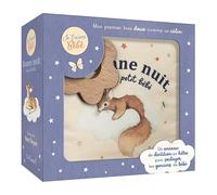 Je t'aime bébé - bonne nuit mon petit bébé - livre tissu avec anneau de dentition en bois - cadeau naissance