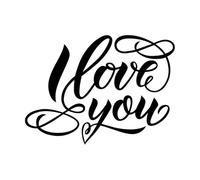 Je t'aime calligraphie moderne et citation romantique de la Saint-Valentin Stickers gravés 50.4x68.9cm Fourni avec un kit de film de transfert Noir