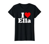 Je t'aime DE Tout CŒUR Ella T-Shirt Graphique avec Valeur, Femme, Noir, XS