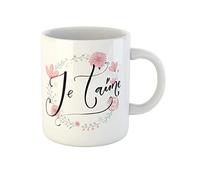 « Je T'Aime » Est Une Expression Française Romantique Qui Signifie « Je T'Aime ». Tasse À Thé Céramique Tasse À Café Drôle Mug Cadeaux Amusants Pour Collègue Noël Bureau 330Ml