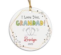 Je t'aime Grand-Père Ornement Suspendu Céramique Décoration De Noël A Suspendre avec Ficelle Pendentif De Noël pour Salon Mariage Fête
