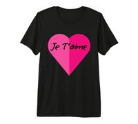 Je t'aime - Je t'aime dans Un Coeur Rose - en Francais T-Shirt Haut de Gamme