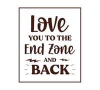 Je t'aime jusqu'à la fin et je reviens en arrière, citation de fan de football Stickers muraux 41x49.2cm Plusieurs tailles disponibles Café