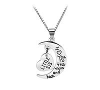 Je t'aime jusqu'à la Lune et Le Dos Collier Pendentif breloque Cadeau Cadeau pour Soeurs 3 exécution exquise Attractive