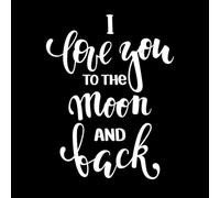 je t'aime jusqu'à la lune et le dos dessiné à la main Stickers muraux 64x82.7cm N'abîme pas le mur Blanc