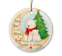 Je t'aime Jusqu'À La Lune Et Retour Pendentif De Noël Céramique Décoration De Noël A Suspendre avec Ficelle Ornement Suspendu pour Festival Jardin Mariage