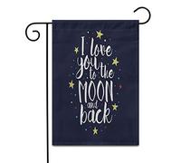Je T'Aime Jusqu'À La Lune Et Retour (Romantique) Bannière Double Face Drapeaux Couleurs Vives Garden Flag Pour Maison Cour Balcon 30X45Cm
