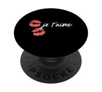 Je t'aime Kiss White Police PopSockets PopGrip Adhésif
