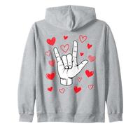 Je t'aime, langage des Signes, Saint-Valentin, ASL Hearts Sweat à Capuche