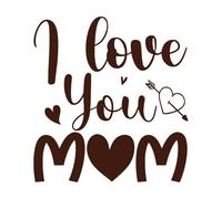 je t'aime maman fête des mères Stickers gravés 54.6x58.8cm N'abîme pas le mur Café