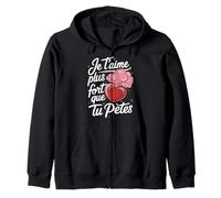 Je t'aime Plus Fort Que tu pète Fan Humour Saint Valentin Sweat à Capuche