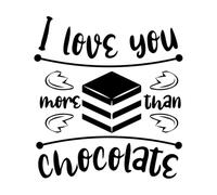 je t'aime plus que le chocolat Stickers muraux 54.6x59.8cm Personnalisation Noir