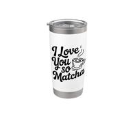 Je t'aime tellement le matcha, mignonne amateur de thé Gobelet isotherme en acier inoxydable double paroi