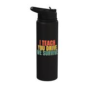 Je t'apprends Drive We Survive Driving Instructor Stainless Steel Insulated Water Bottle
