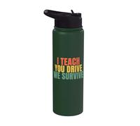 Je t'apprends Drive We Survive Driving Instructor Stainless Steel Insulated Water Bottle
