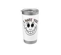 Je te déteste Smile Face Gobelet isotherme en acier inoxydable double paroi