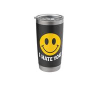 Je te déteste Smile Face Gobelet isotherme en acier inoxydable double paroi