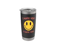 Je te déteste Smile Face Gobelet isotherme en acier inoxydable double paroi