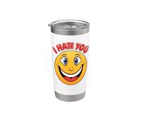 Je te déteste Smile Face Gobelet isotherme en acier inoxydable double paroi