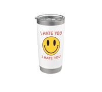 Je te déteste Smile Face Gobelet isotherme en acier inoxydable double paroi