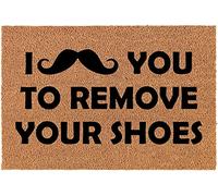 Je Te Fais Une Moustache pour Enlever Tes Chaussures Entrée en Fibre De Coco Paillasson Antidérapant Tapis De Bain Facile À Nettoyer Paillasson Exterieur pour Entrée Couloir Accessoires Maison 40