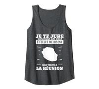 Je Te Jure j'entends des Voix et Elles me Disent mais Tire Débardeur, Femme, Chiné Foncé, S