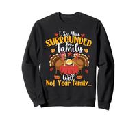 Je Te Vois entourée de ma Famille - Thanksgiving, Automne Sweatshirt