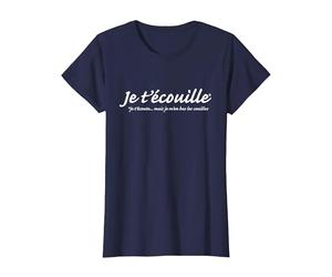 Je t'écouille, Je t'écoute mais T-Shirt, Femme, Bleu Marine, S