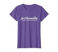 Je t'écouille, Je t'écoute mais T-Shirt, Femme, Violet Chiné, S