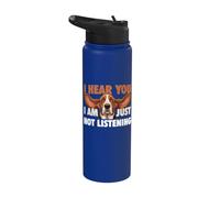 Je t'entends, je n'écoute tout simplement pas - Basset Hound Dog Dad Stainless Steel Insulated Water Bottle