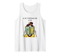 Je T'entends Pas Je Lis Cadeau Humour Rat de Bibliothèque Débardeur