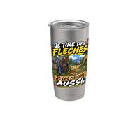je tire des flèches je les cherche Humour Archer Tir À L’Arc Gobelet isotherme en acier inoxydable double paroi