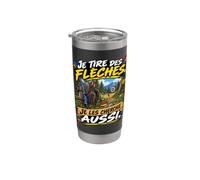 je tire des flèches je les cherche Humour Archer Tir À L’Arc Gobelet isotherme en acier inoxydable double paroi