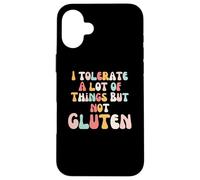 Je tolère Beaucoup de Choses mais Pas Le Gluten Groovy coeliaque Coque pour iPhone 16 Plus