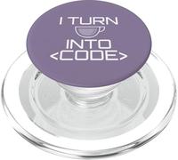 Je transforme Le café en Code Web Developers Coding Meme au Dos PopSockets PopGrip pour MagSafe