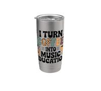 Je transforme le café en éducation musicale | Retro Teacher Groovy Gobelet isotherme en acier inoxydable double paroi