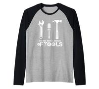 Je Travaille avec Un tas d'outils Un Ouvrier du bâtiment Amusant Manche Raglan