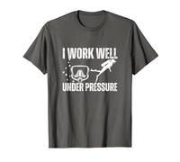 Je Travaille Bien sous Pression en plongée sous-Marine T-Shirt, Homme, Asphalte, 3XL