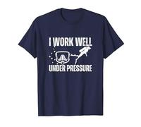 Je Travaille Bien sous Pression en plongée sous-Marine T-Shirt, Homme, Bleu Marine, 3XL
