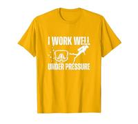 Je Travaille Bien sous Pression en plongée sous-Marine T-Shirt, Homme, Doré Vif, M