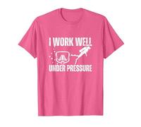Je Travaille Bien sous Pression en plongée sous-Marine T-Shirt, Homme, Rose Chiné, 3XL