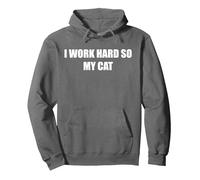 Je Travaille Dur, Alors Mon Chat Sweat à Capuche, Unisexe pour Adultes, Asphalte, XL