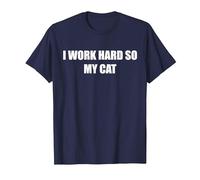 Je Travaille Dur, Alors Mon Chat T-Shirt, Homme, Bleu Marine, XL
